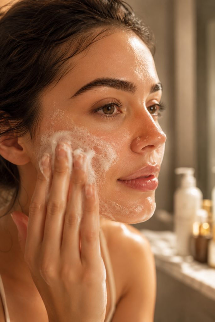 Cleanse gently — never scrub.
