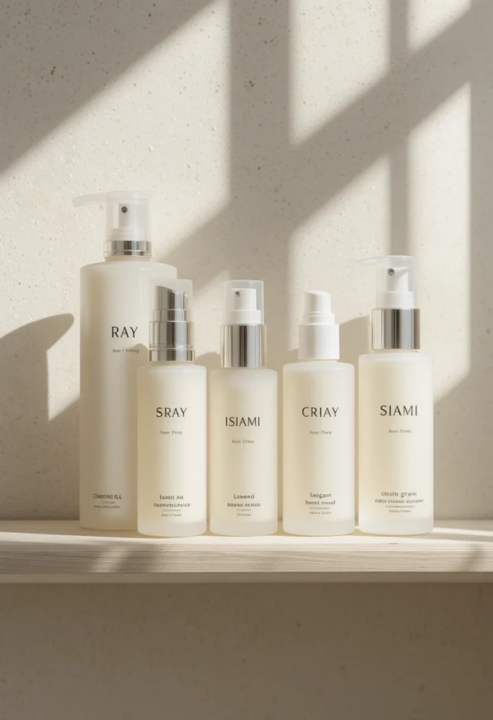 14 Aesthetic Bathroom Skincare Shelfie Decant Into Matching Glass or Acrylic Bottles