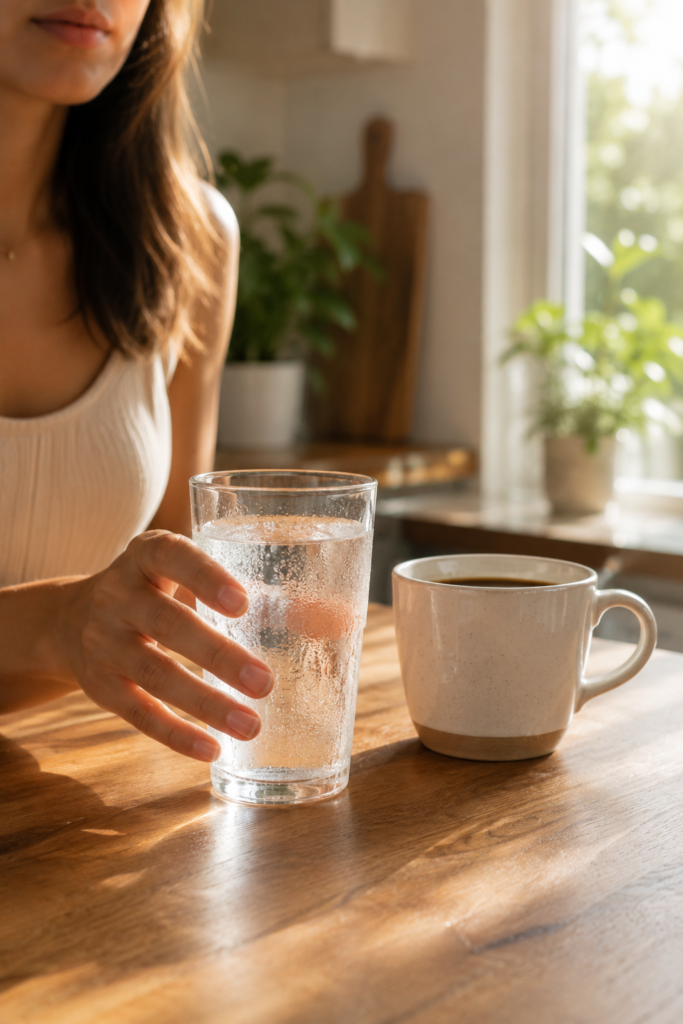  Drink a full glass of water before your coffee.