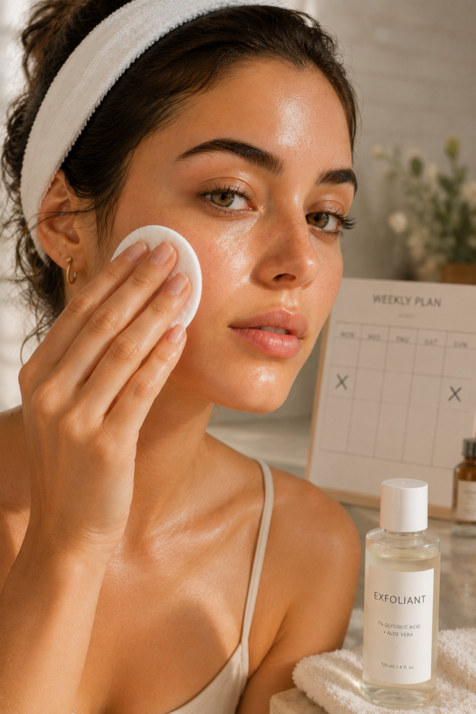 Exfoliate only once or twice a week.