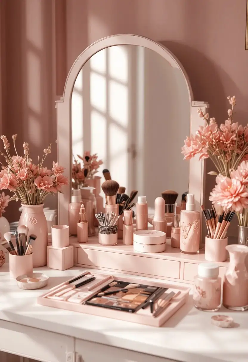 Pick a Color Palette and Stick to It Aesthetic Skincare Shelf Setup Ideas